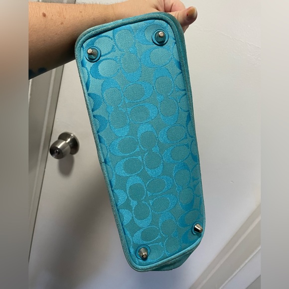 *Vintage* Teal Canvas/Suede Leather Purse - Picture 13 of 16